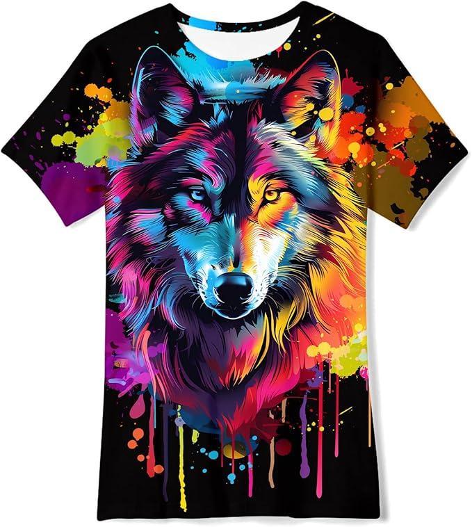 uideazone Tshirts for Boys Kids Short Sleeve T-Shirt 3D Graphic Tee Shirts Tops Clothes 13-14Years