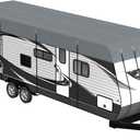 Camper Trailer Rv Roof Cover - Utility Travel Class A/B/C Pop Up Heavy Duty Covers 5th Wheel Sun Shade Motorhome Heat Equipment Motor Home Canopy Waterproof Tarp Heavy Hail Canvas,24.6 FT x12.5 FT