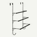 Amazon Basics Over-the-Door Towel Rack with Hooks, 19.3W x 6.6D x 24.8H inch, Black