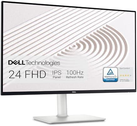 Dell S2425HS Monitor - 23.8 Inch, FHD (1920x1080) Display, 100Hz Refresh Rate 1500:1 Contrast Ratio, TÜV Rheinland Eye Comfort 4 Star, Integrated 2x5W Speaker, Height/Tilt/Swivel/Pivot - Ash White