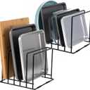 2-Pack Steel Cutting Board Organizer, Bakeware Organizer Rack, 5-Slot Baking Sheet Organizer Rack for Kitchen Storage, for Cutting Boards, Cookie Sheets, and Baking Pans, 8.7" x 7.4" x 6.3"