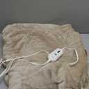 Tefici Electric Heated Blanket Throw, Super Cozy Soft 2-Layer Flannel 50" x 60" Heated Throw with 3 Heating Levels & 4 Hours Auto Off, Machine Washable, ETL&FCC Certified, Home Office Use,Camel