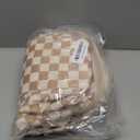 Bluboon Mesh Beach Tote Bag with Cooler Compartment Insulated Detachable Picnic Bag with Zipper and Pocket Pool Bag for Women (A-brown White Grid)