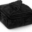 Super Fuzzy Soft Sherpa Fleece Weighted Blanket, 20 lbs Dual Sided Fluffy Heavy Weighted Blankets for Adults - No Bunching with Double Layers of Soft Inner Lining (60"x 80", 20 Pounds) (Black)