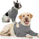 Nanaki Dog Recovery Sleeves for Front Legs, Dog Leg Sleeve to Stop Licking, Doggy Anti-Lick Wounds Pants, Doggy Surgery Recovery Suits, Pet Wound Cover Arm Protector for Injuries & Joint Pain (L(Chest Girth:21.26"-24.41"), Dark Grey)