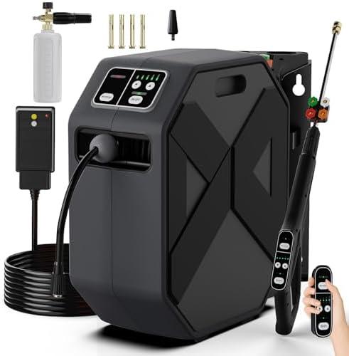 DECOKTOOL 5000PSI Wall Mounted PowerWasher with 4 Quick Connect Nozzles, Foam Cannon for Car, Lane, Patio Cleaning