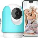 SV3C Indoor Security Camera 2K Pan/Tilt Wireless WiFi Pet Camera Temp & Humidity Cry Noise and Motion Detection, Two Way Audio 2.4G&5G Baby Monitor IR Night Vision Compatible with Alexa (Blue)
