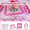 American Mahjong Game Set, Portable Carrying Bag,Acrylic 160 Tiles, Western Mahjong Tiles Set,Complete Ma Jong Set (Pink)