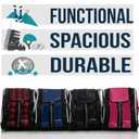 Athletico Ski Boot Bag  Skiing and Snowboarding Travel Luggage  Stores Gear Including Jacket, Helmet, Goggles, Gloves & Accessories  Venting and Grommets for Snow Drainage (Black with White Trim)