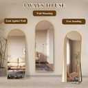 57"x19" Full Length Mirror, Arched Full Body Standing Mirror, Leaner Floor Mirror, Anti-Shatter Glass & Thin Alloy Frame, for Bedroom Living Room Entryway, Gold