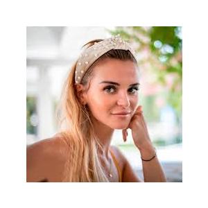 Knotted Headbands for Girls Non Slip Girl Pearl Headband Wide Top Knot Head Bands Mommy and Me Fashion Hairband Womens Turban Hair Accessories 2 Pack