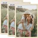 20x30 Frame Set of 3, Natural Wood Grain 20x30 Poster Frame for Gallery Wall Mounting (2 Pack,Natural)
