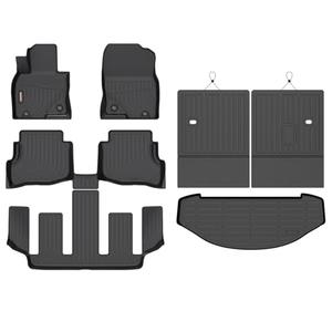 Binmotor-Floor Mats for 2020-2023 Mazda CX-9 6 Passenger(The 2nd Row Bucket Seats Without Center Console), All Weather Car Floor Liners Waterproof Heavy Duty Rubber for CX-9 Accessories