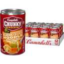 Campbell's Chunky Classic Chicken Noodle Soup, 18.6 oz Can (12 Pack) (EXP 04/08/28)