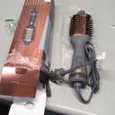 Hairitage Volumizing One Step Blow Dry Brush + Hair Dryer for Curling + Straightening - Ceramic Tourmaline Blowout Brush + Volumizer - Hair Styler for Smooth Shiny, Frizz-Free Styles - Matte Grey