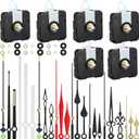 6 Pieces High Torque Clock Movements Long Shaft Clock Movement Mechanism with 8 Different Pairs of Repair Parts for Design Replacement Repairing Accessories