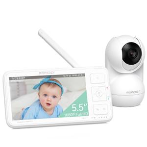 Momcozy Video Baby Monitor, 5.5 1080P Full HD Baby Monitor with Camera No WiFi, Infrared Night Vision, 5800mAh 120-hrs Battery, ECO, VOX, 2-Way Audio, 1640ft Range, Record and Rewind Locally, BM03