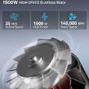 Hair Dryer, 140, 000 RPM High Speed Blow Dryer for Fast Drying, Negative Ionic Hair Dryers for Women, Thermo Control Lightweight Hairdryer for Home and Travel Black