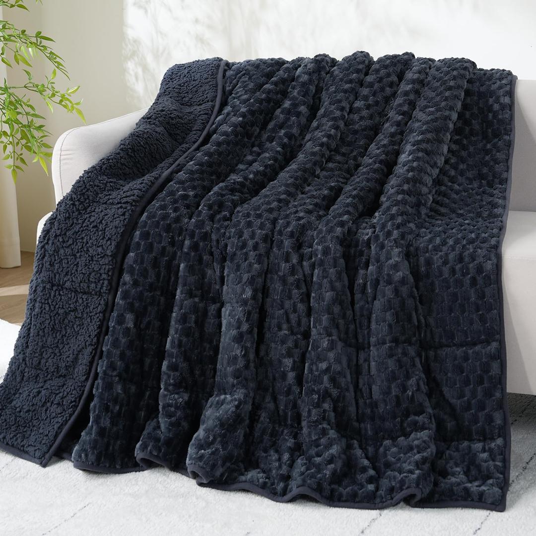 Drewin 20lbs Weighted Blanket Queen Size for Adults,Grey Blue, 60" x 80"
