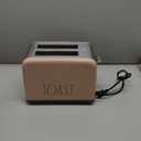 Rae Dunn Toaster, Stainless Steel 2 Slice Square Toaster, Wide Slot with 5 Browning Levels, with Bagel, Defrost and Cancel Options (Blush)