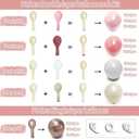 Pink White Balloon Garland Double Stuffed, Pastel Pearl Pink Champagne Gold White Sand Balloon Arch Kit for Birthday Baby Shower Bridal Shower Wedding First Communion Graduation Party Decorations