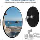 Convex Traffic Mirror, 32" Outdoor Driveway Security Mirror, Blind Spot Safety Mirrors with Adjustable Fixing Bracket Mount, Curved Extends View Street Mirrors for Garage,Corner,Warehouses,Stores