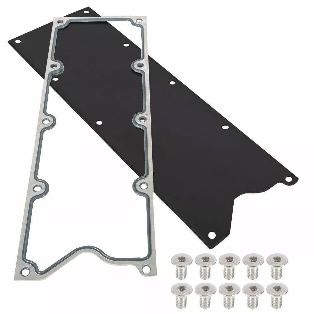 551629 LS Gen 3 Valley Pan Cover Plate Endxedo Low Profile Custom Knock Sensor w/Bolts Fit for LSX LS1 LM7 LR4 LQ4 LS6 L59 LQ9 LM4 L33 (Black)