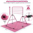 Foldable Gymnastics Bar, 5-Height Adjustable Gymnastic Bars for Kids at Home,Robust & Stable for Indoor/Outdoor Using,Weight Limit 140LBS