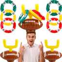2 Set Football Goal Post Ring Toss Game Inflatable Ring Toss Game Sport Party Post Rings Sport Football Hat Games for Birthday Family Indoor Outdoor Sports Graduation Party Games Supplies