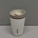 Owala SmoothSip Slider Insulated Stainless Steel Coffee Tumbler, Reusable Iced Coffee Cup, Hot Coffee Travel Mug, BPA Free 12 oz, Vanilla Bean