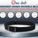 ONE-BELT No Show Invisible Elastic Belts for Women & Men 1.30" inch adjustable Non Slip Zero Bulk. Designed in USA. (Standard (Fit Waist Size Up to 50"), Black)