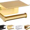 Toilet Paper Holder Toilet Paper Hanger with Mobile Phone Storage Shelf -Wall Mount (4# Golden)