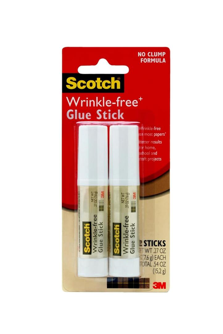 Scotch Wrinkle-Free Glue Sticks, 2 Pack, .27 oz Each