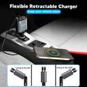 Retractable Car Charger, 4 in 1 Retractable Car Charger 66W with Cord 2.6ft, Retractable Cables and USB Ports Car Adapter Compatible with iPhone15/14 Pro (Dual Lightening)