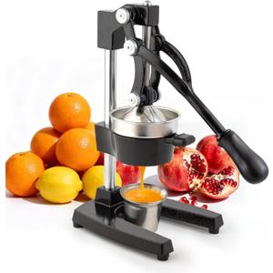 Manual Cast Iron Juicer, Commercial Lemon Squeezer, Professional Citrus Juicer, Ideal for Extracting Juice From Lemons, Oranges, and Grapefruits. Easy to Clean. (Black)