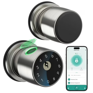 IRONZON Fingerprint Door Knob Fingerprint Door Lock with App Control Smart Door knob for Bedroom, Biometric Door Lock for Apartment Office and Garages Silver
