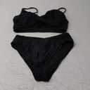 Aqua Eve Women Bikini Set - Two Piece Swimsuit Mid Rise Bathing Suit Push Up Bikini, M, Black