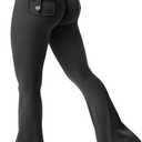 YEOREO Flare Leggings with Pockets for Women Brittany Leggings Workout Leggings for Women Butt Lifting Gym Yoga Leggings (X-Large, Black)