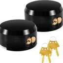 2 Pack Puck Lock for Trailers Keyed Alike, 6061 Solid Aluminum Trailer Door Locks Hockey Puck Locks, Reinforced Hidden Shackle Padlocks for Trailers Trucks Vans Shed Gates w/4 Keys