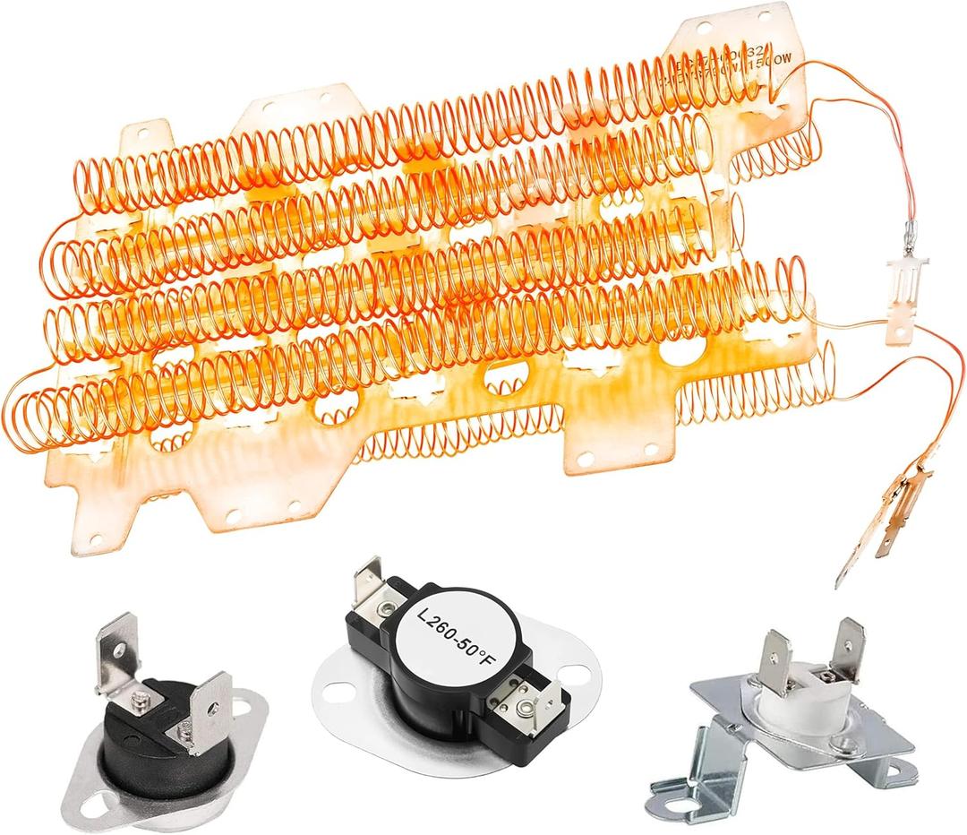 DVE52M7750V/A3 DVE52M7750W/A3 DVE52M8650V/A3 DVE52M8650W/A3 DVE54M8750V/A3 DVE54M8750W/A3 DVE54R7200V/A3 DVE54R7200W/A3 DVE54R7600C/A3 DVE54R7600V/A3 Dryer Heating Element Kit Fit for Sam-sung Dryers