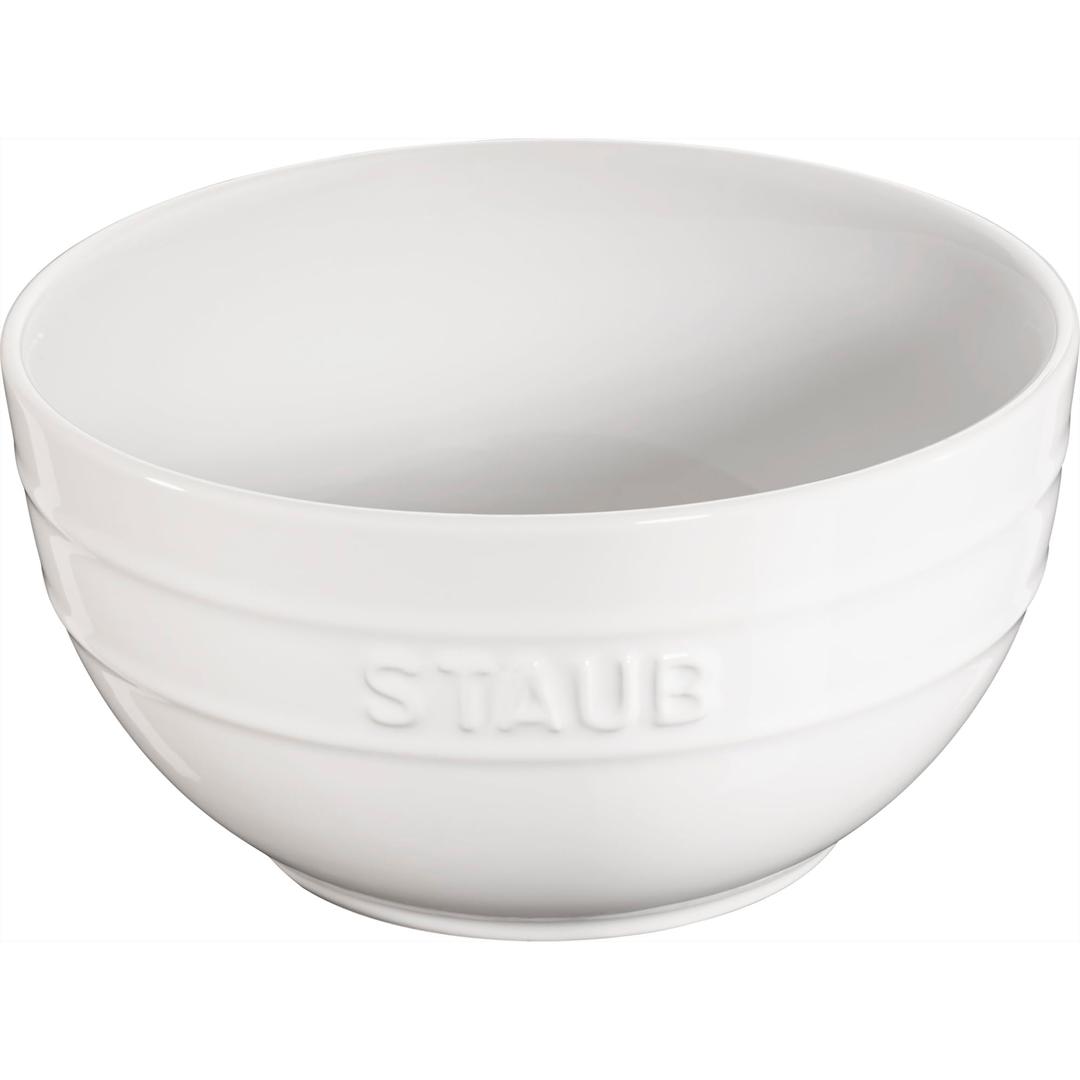 STAUB Ceramic 1 pc Large Universal Bowl Set, 6.5-inch/1.25-qt, White