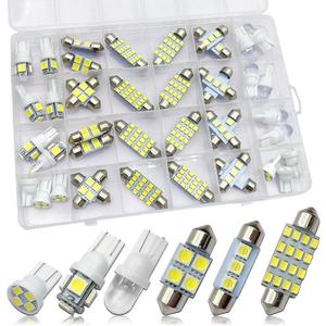 42Pcs Led Interior Car Lights Kit, Super Bright White Dome Map Tail Cab Lights Bulb Kit Set (T10 De3175 31mm 42mm 194) Dome Map Dash Door License Plate Tail Light Bulbs for Cars, Trucks, Rv