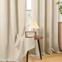 BGment Oatmeal Linen Curtains for Living Room 90 Inch Length 2 Panels Set, Country Rustic Window Drapes Textured Light Filtering for Bedroom Laundry Privacy, Each 52 Inch Wide