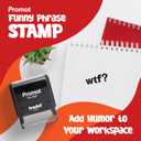 Promot Novelty Message Stamp - WTF Ink Stamps for Office Pranks, Crafting, Scrapbooking, Planners - Funny Gag Stamper with Clear and Crisp Impressions, Black Ink
