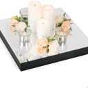 8 Pack Square Mirror Centerpieces for Tables Decorations, 8" Acrylic Mirror Tray Candle Plate Centerpiece Table Decorations for Wedding Decorations Party, Wall Decor (Square, 88inch)