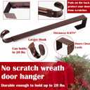 Wreath Door Hanger,Easter Decorations Wreath Hangers for Front Door, Adjustable Over the Door Hooks for Hanging Welcome Sign Length from 15 to 25 Inches,Metal Front Door Porch Apartment Decor (Bronze)
