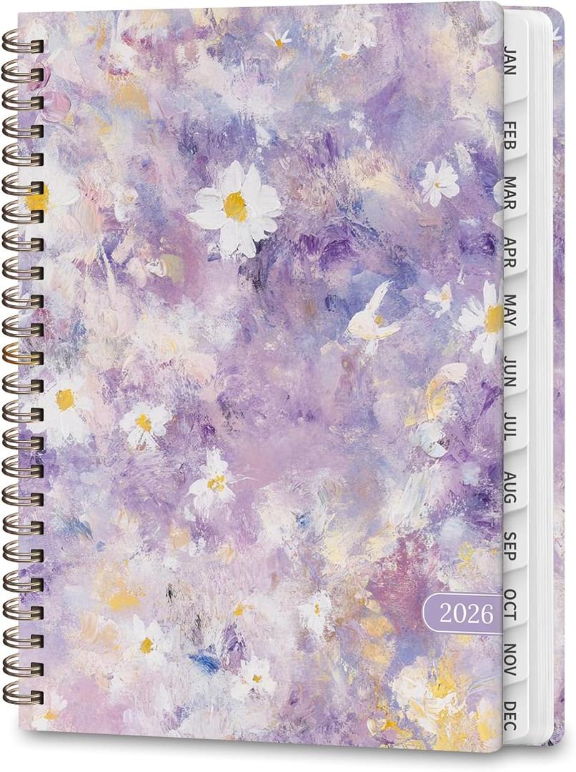 2026 Planner, Weekly and Monthly Calendar Agenda Planner, Jan 2026 - Dec 2026, Academic Planning Book, Desk Accessories and School Supplies for Women & Men - A5 (6.3" x 8.5") (Lavender Daisies)