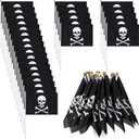 Remerry 50 Pack Pirate Mini Flag, Small Pirate Stick Flag for Halloween Party Decorations, Hand Held Jolly Roger for Skull Party Celebration