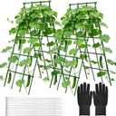 Heavy Duty Cucumber Trellis,2 Pack,No AssemblyGarden Trellis for Climbing Plants Outdoor,Cucumber Trellis, A-Frame Vegetable Frame,Vegetables Peas Beans Squash Cucumber