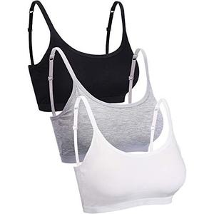 Blulu Mini Camisole Bra Wireless Padded Bra with Adjustable Straps for Women Girls Size M